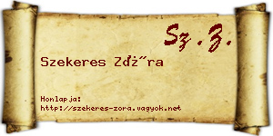 Szekeres Zóra névjegykártya