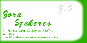 zora szekeres business card